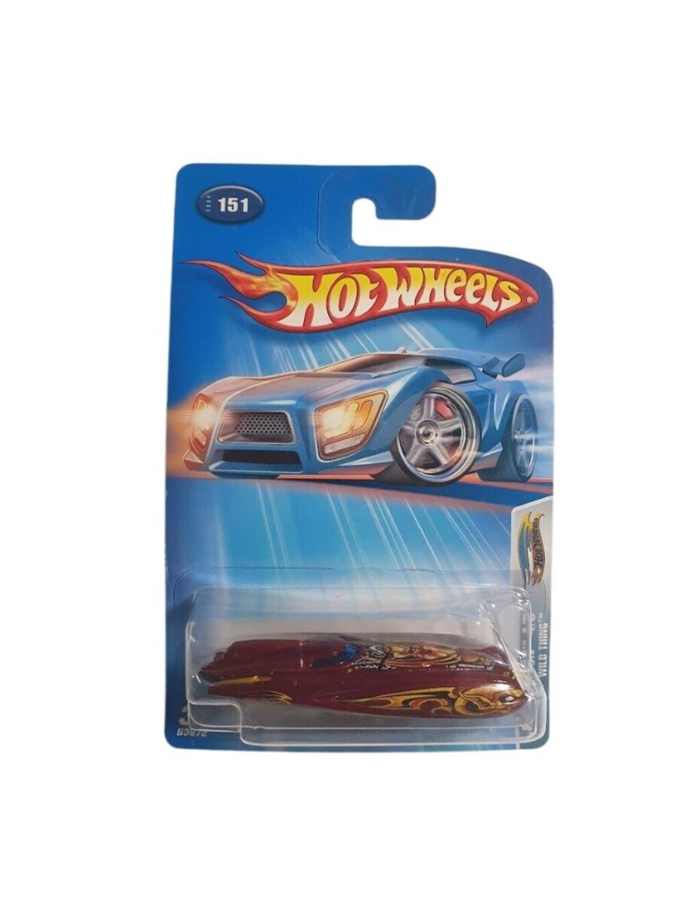 2004 Hot Wheels Wild Thing Red Maroon Custom Diecast Car On Card Collectible 151